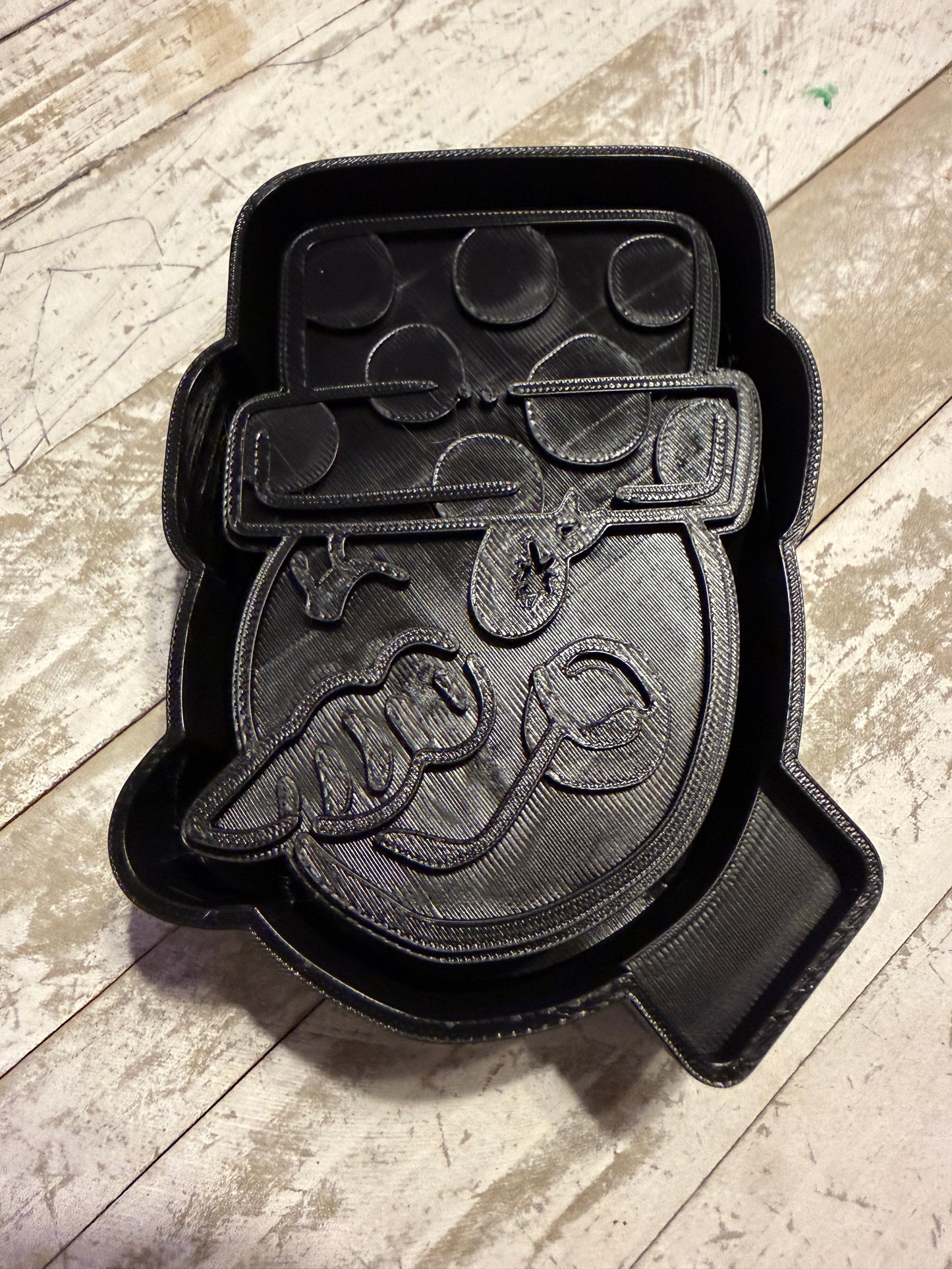 Snowman with circles hat mold