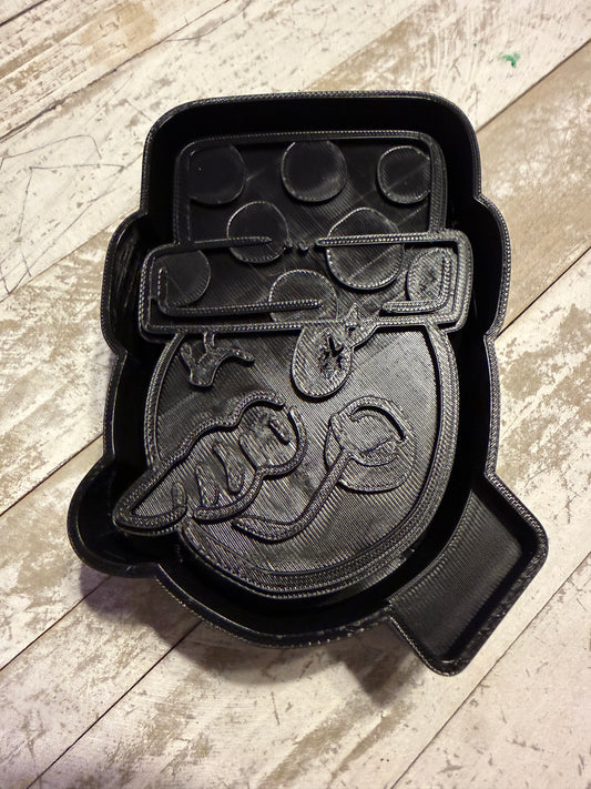 Snowman with circles hat mold