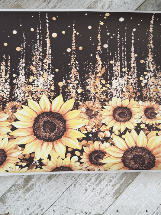 Sunflower black background 20oz sublimation wrap