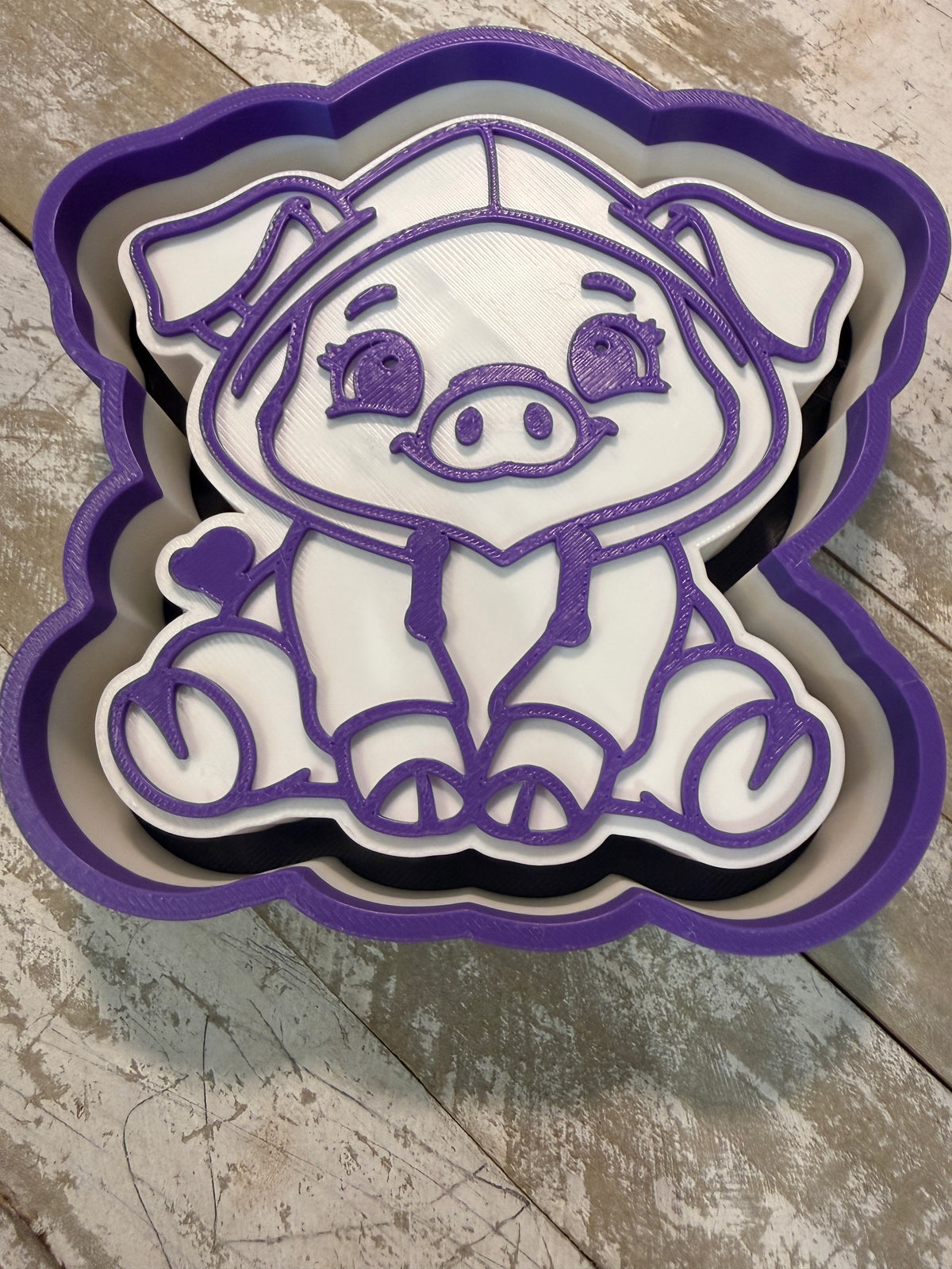 Pig in hoodie mold