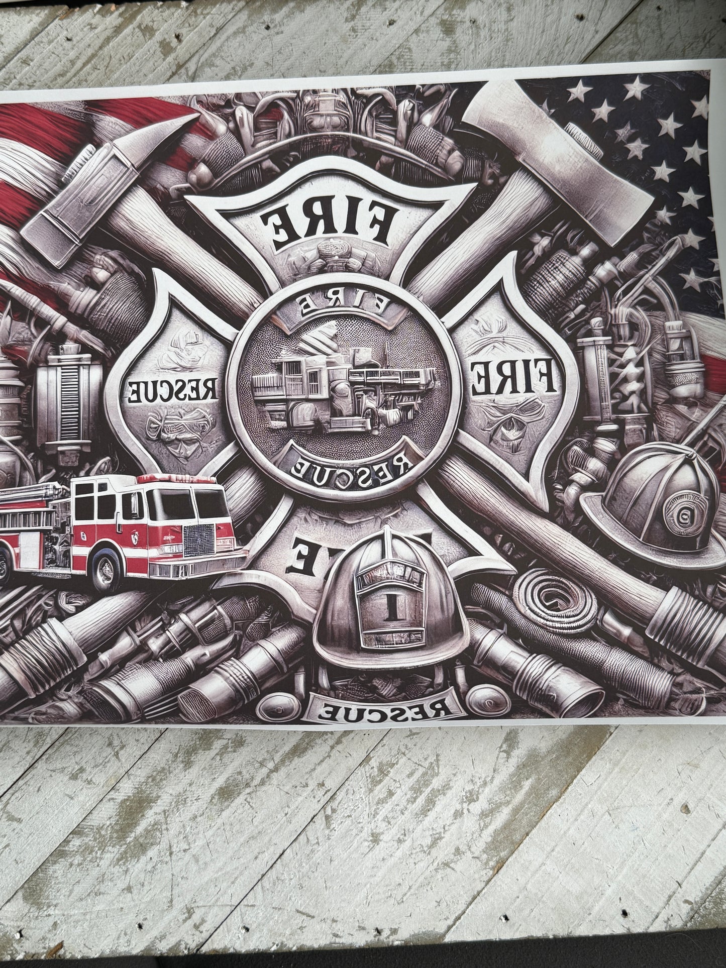 Fire station rescue 20oz sublimation wraps