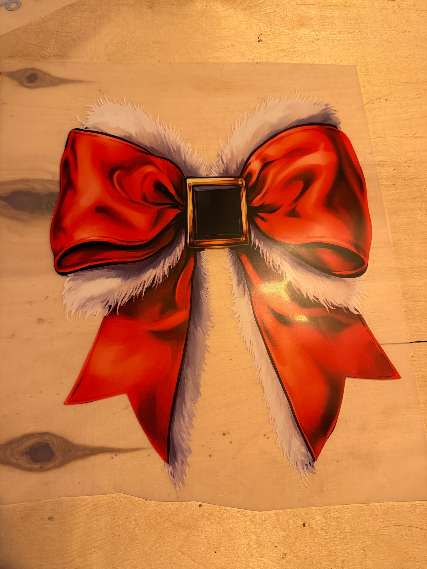 Santa bow DTF print