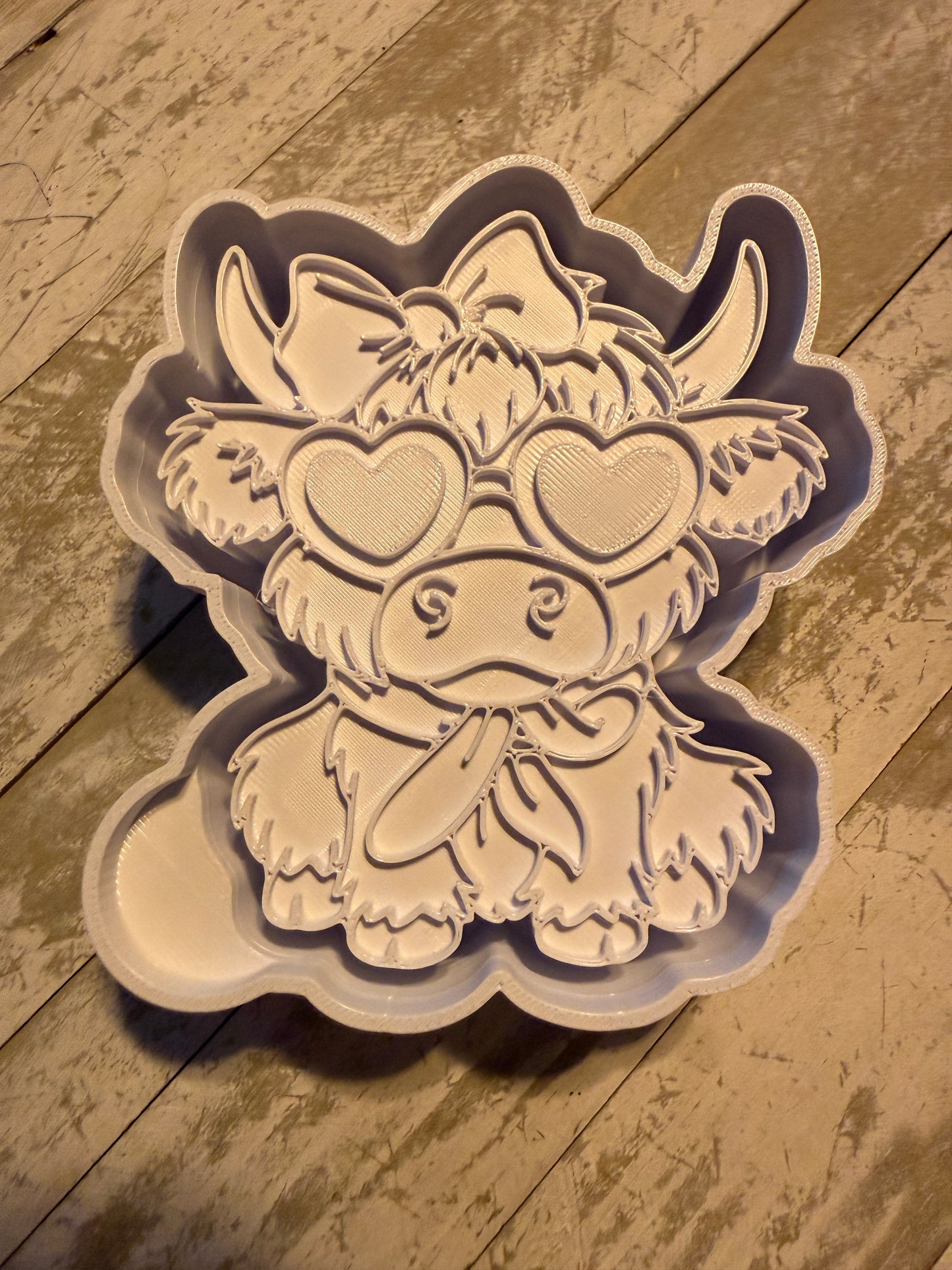 Cow with heart glasses mold