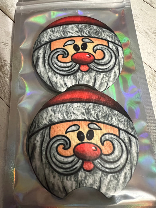 Santa face coasters