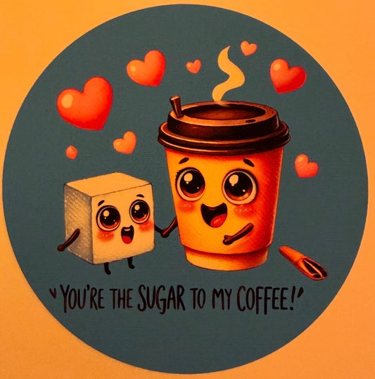 You’re the sugar to my coffee cardstock