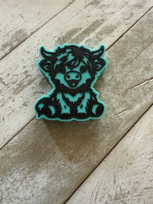 Highland cow straw topper 3d printed