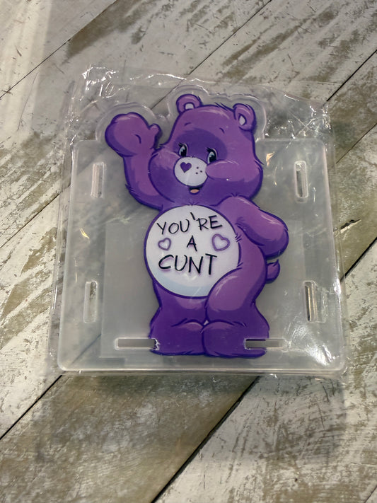 Purple carebear acrylic holder