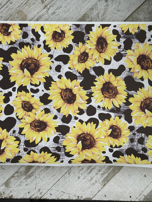 Sunflower and cow print sublimation wraps