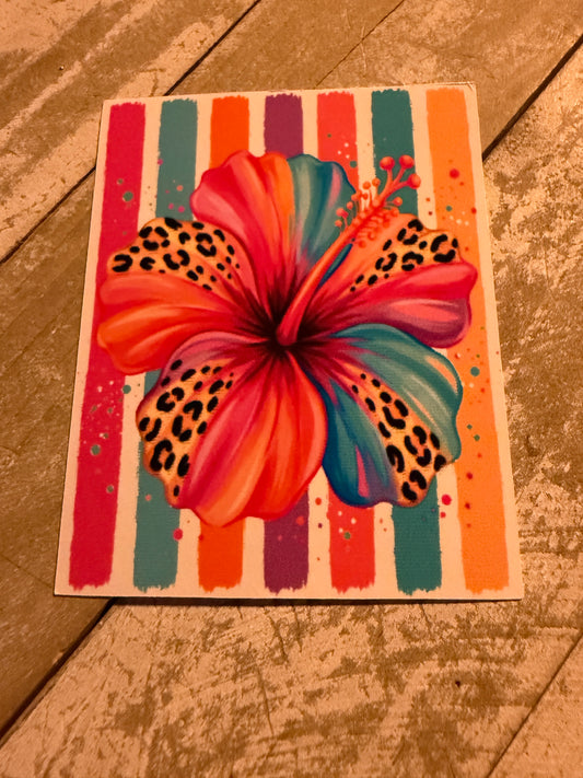 Colorful hibiscus rectangle cardstock