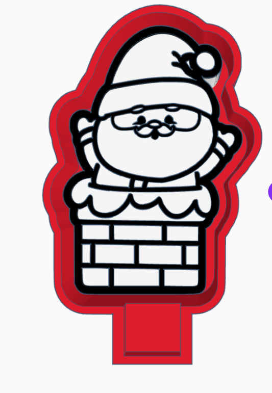 Santa in chimney freshie mold