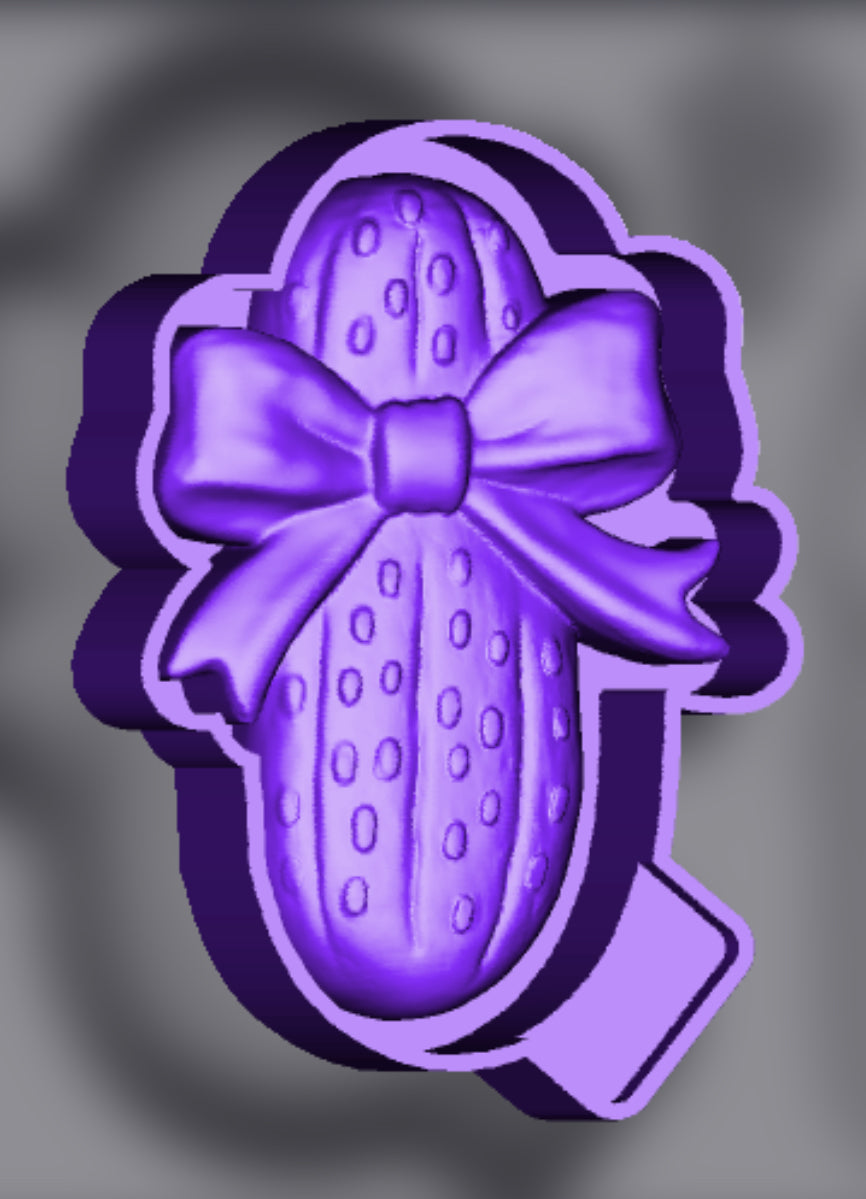 Pickle with bow freshie mold