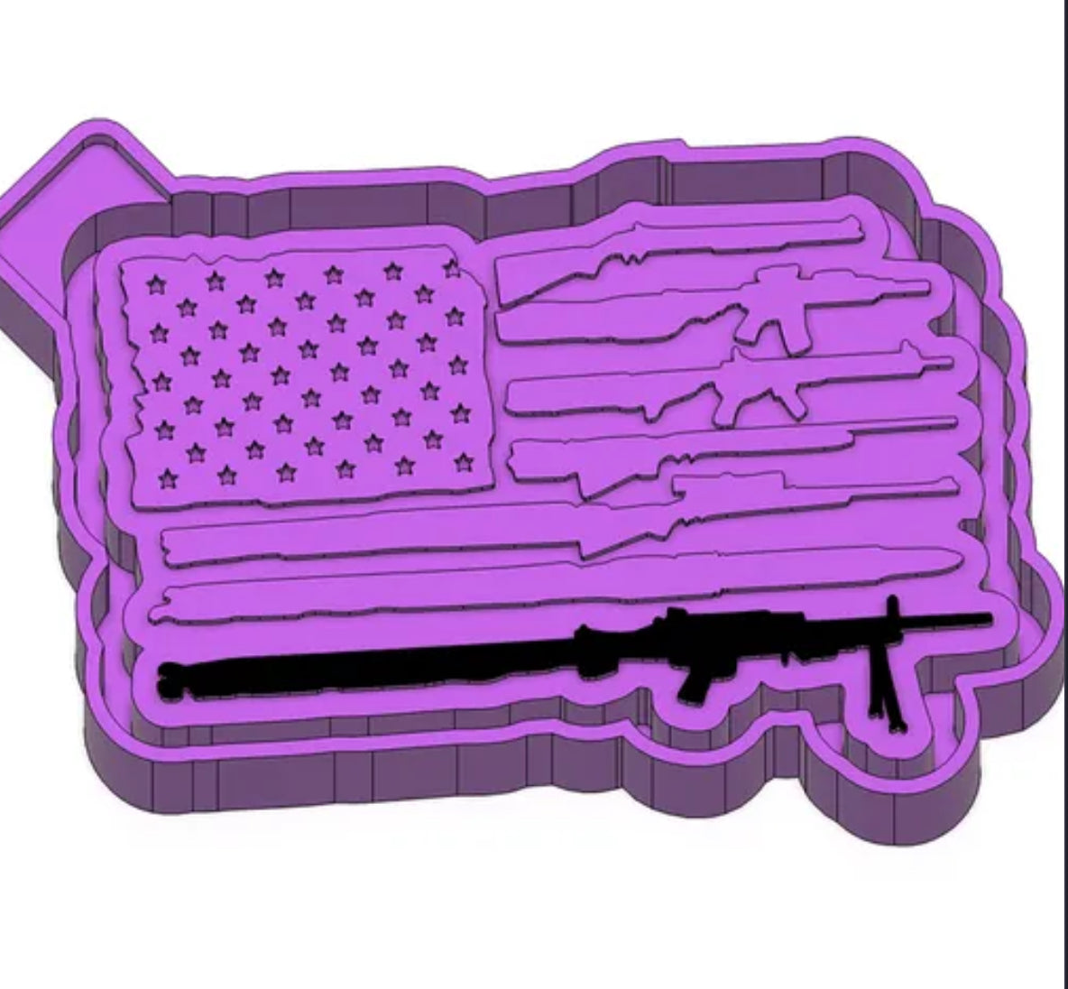 Flag with guns freshie mold