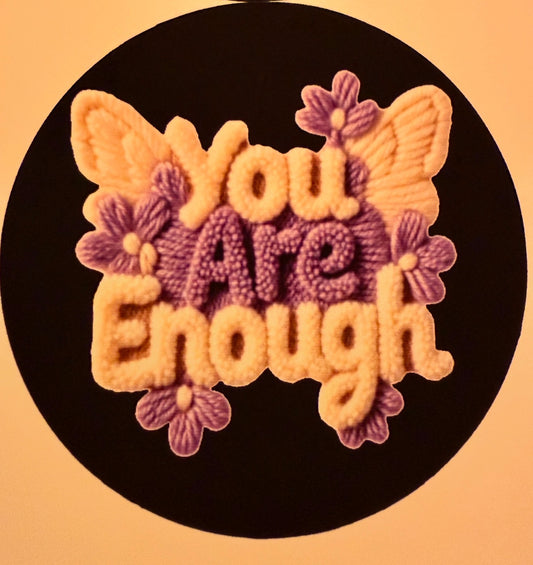 You are enough purple and white cardstock