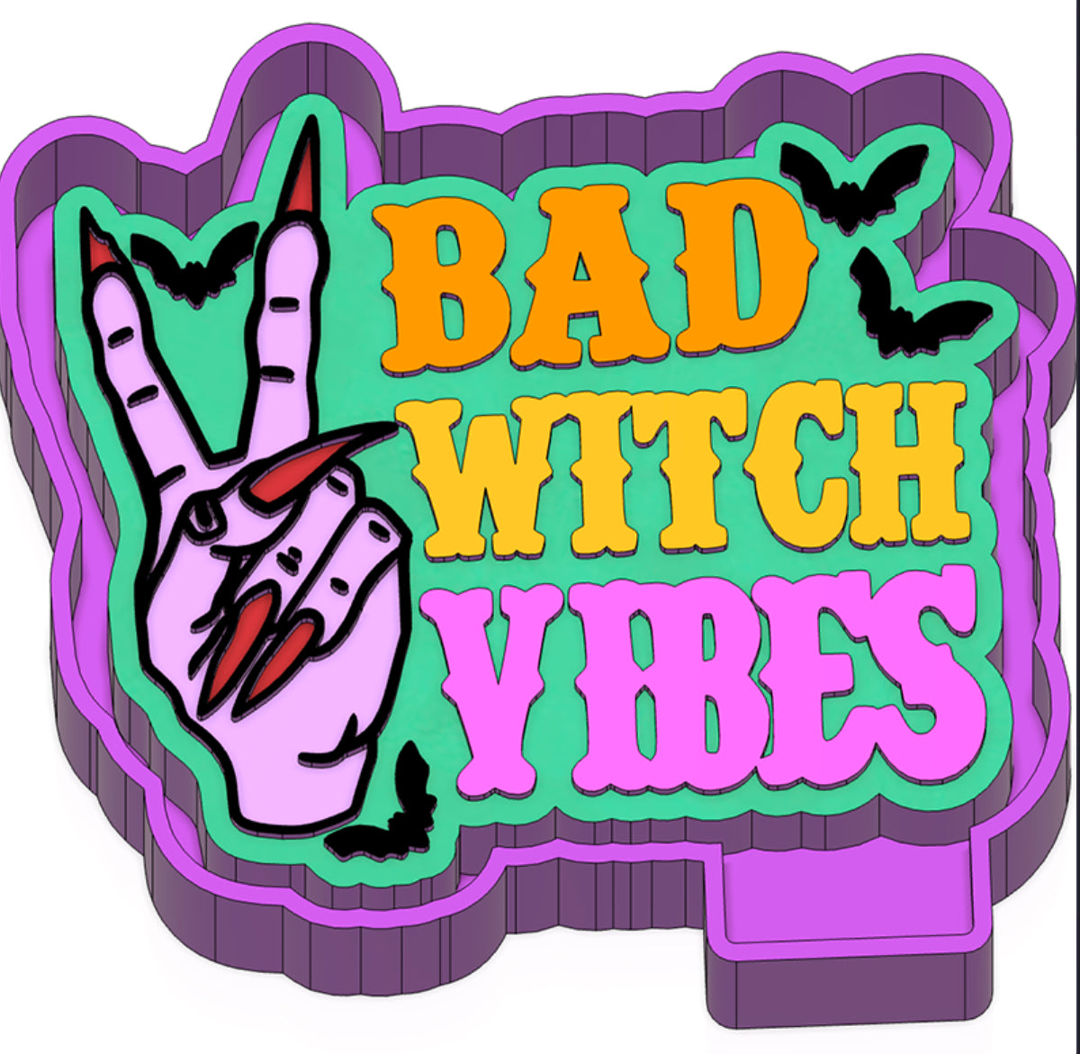 Bad witch vibes freshie mold