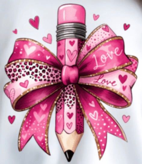 Love pencil bow cardstock mold