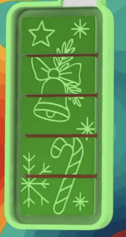 Christmas with bells and candy cane wax mold