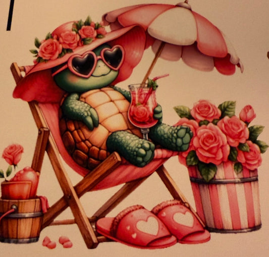 Sunbathing turtle cardstock mold plus cardstock
