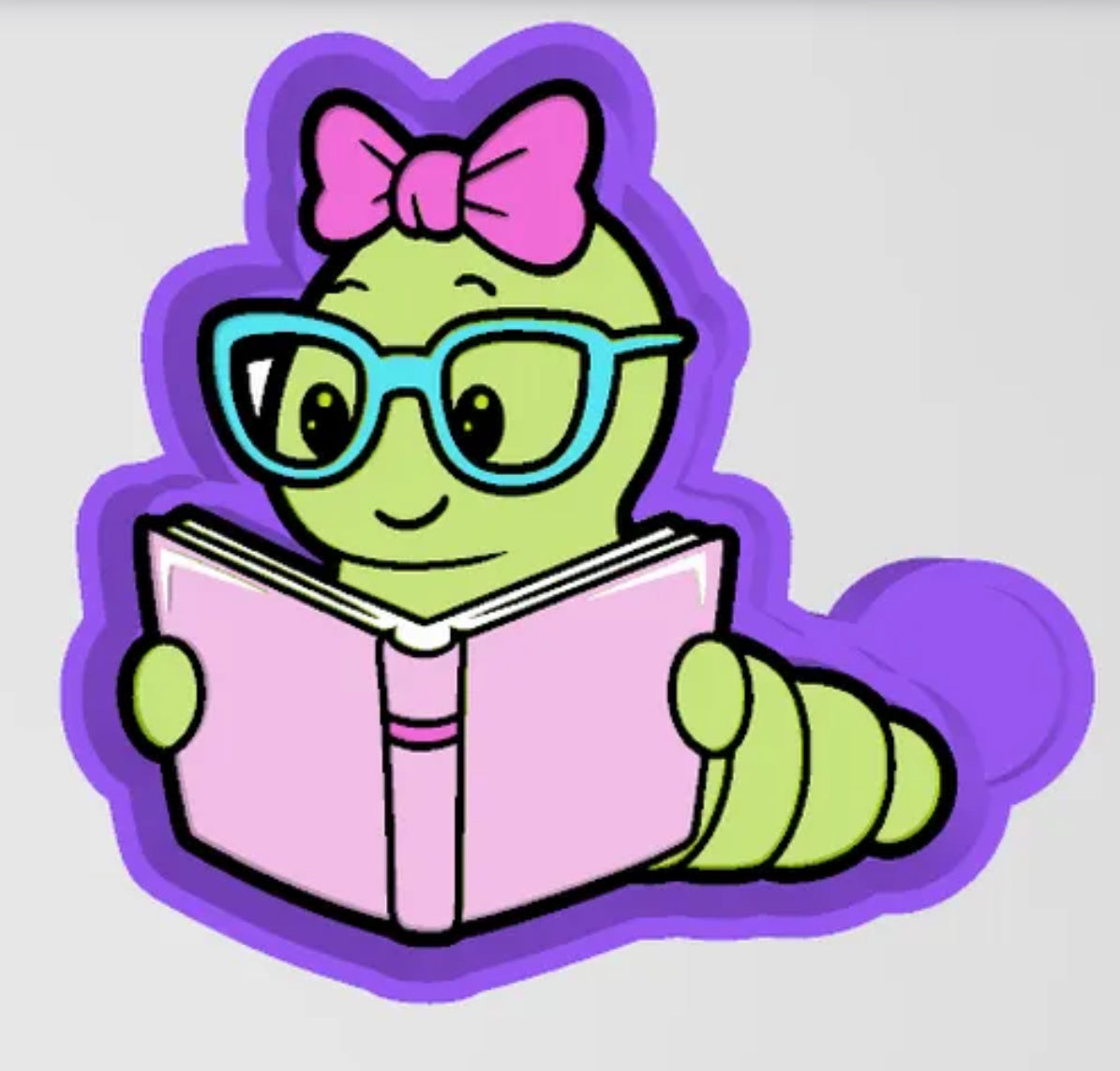 Bookworm freshie mold