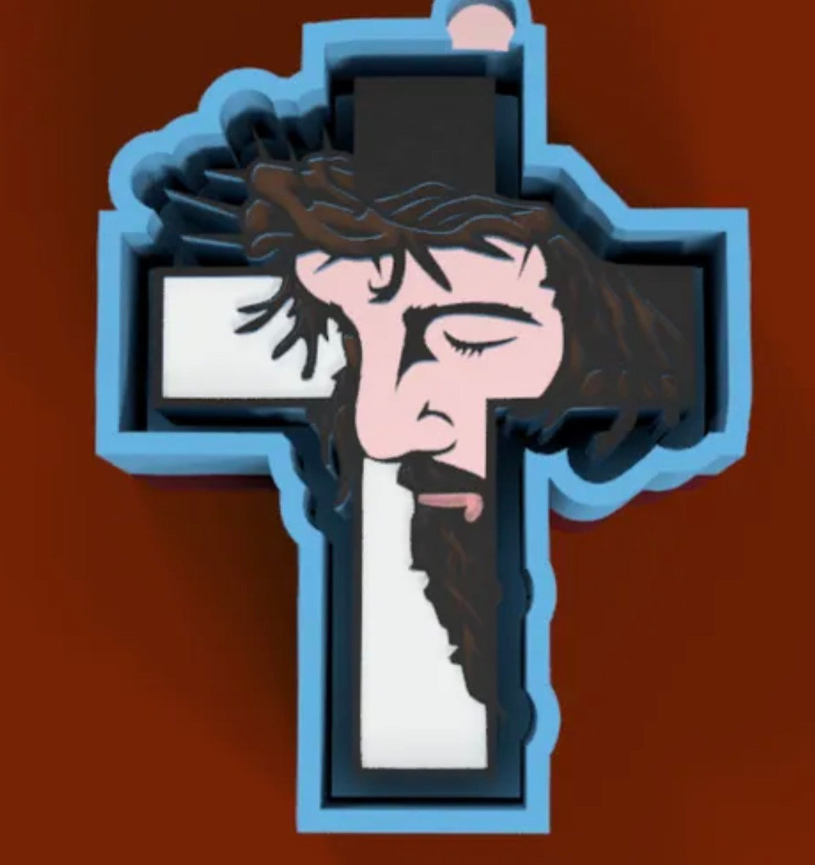 Cross with his face mold