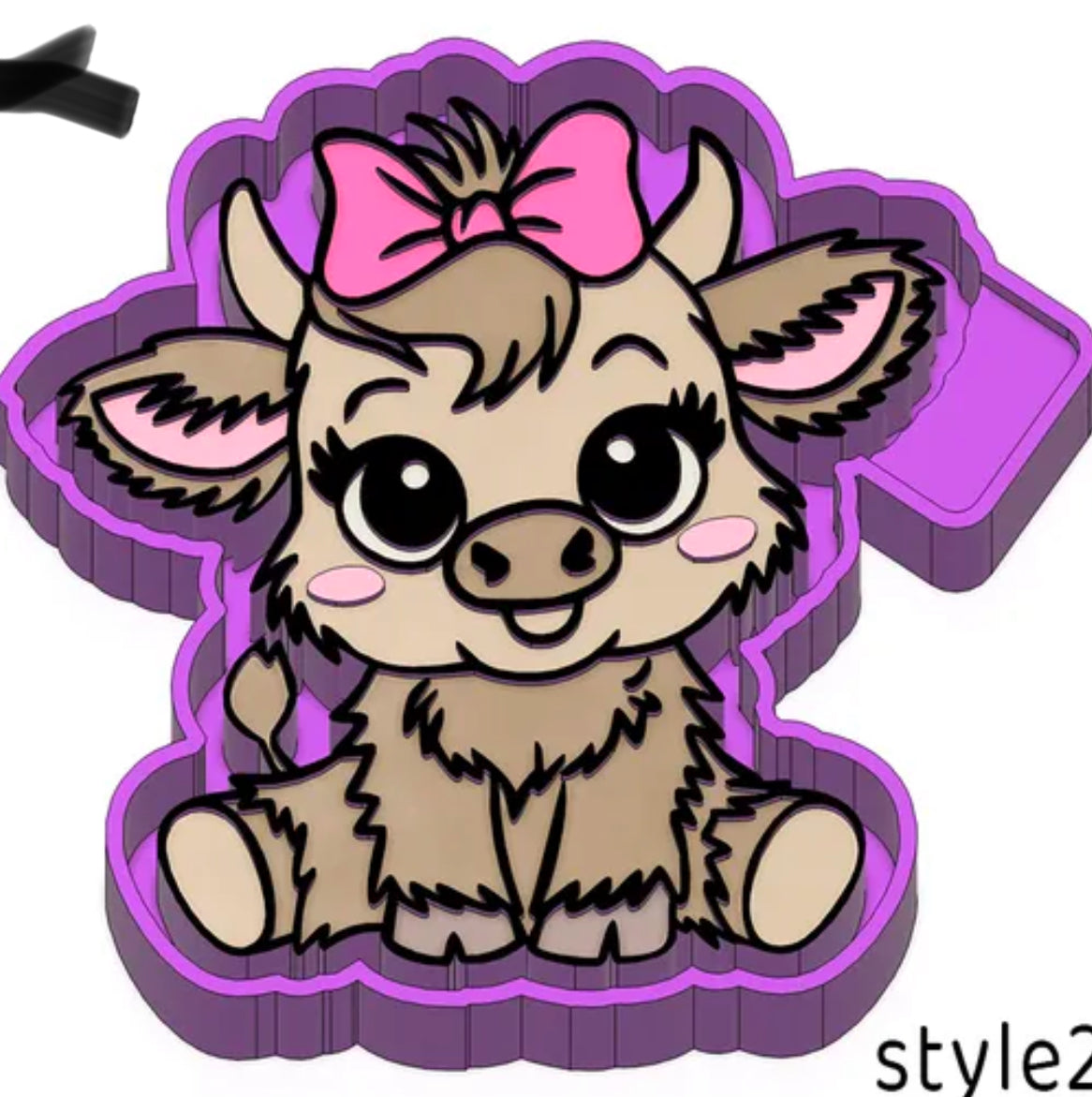 Bow girl cow freshie mold