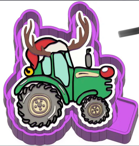 Christmas tractor Freshie mold