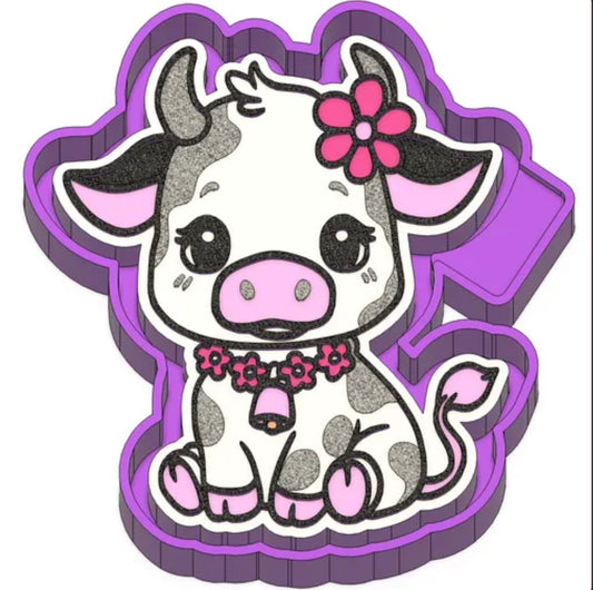Cute cow with bow freshie mold