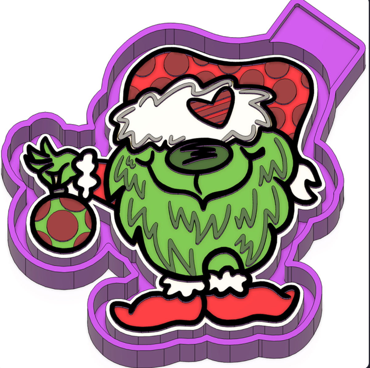 Grumpy grinchy gnome freshie mold