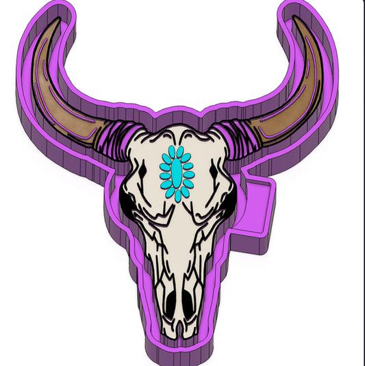 Turquoise bull skull freshie mold