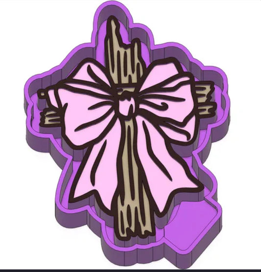 Cross with long bow freshie mold