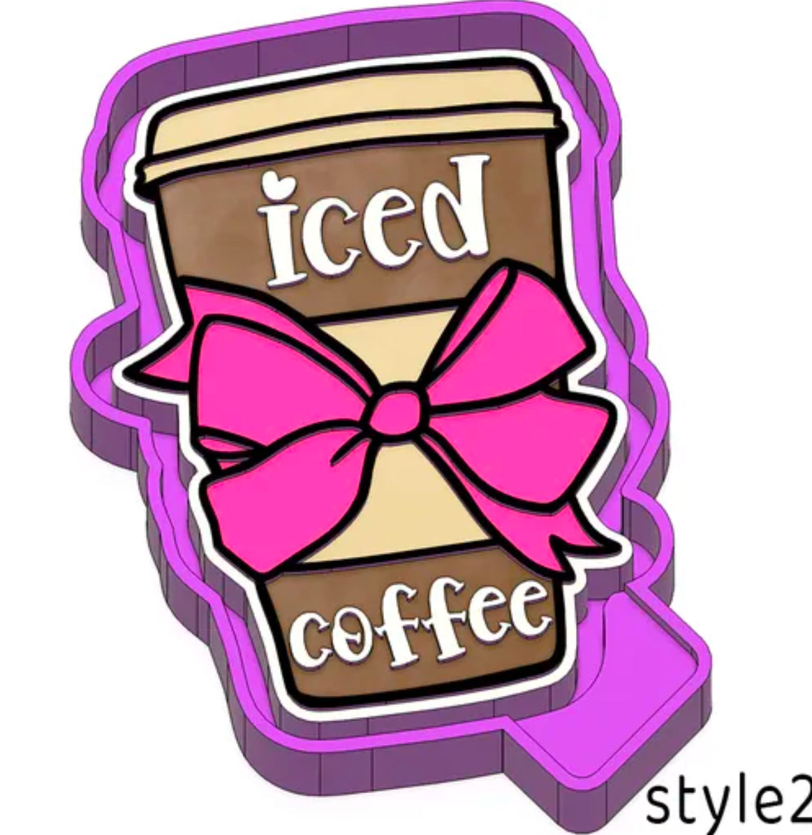 Iced coffee cup freshie mold