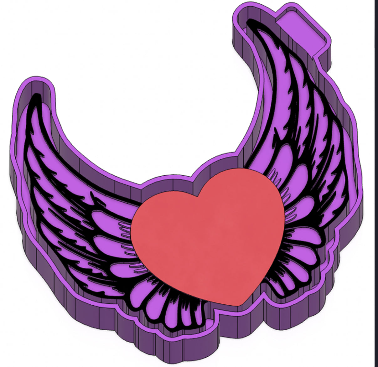 Angel wings with heart freshie mold