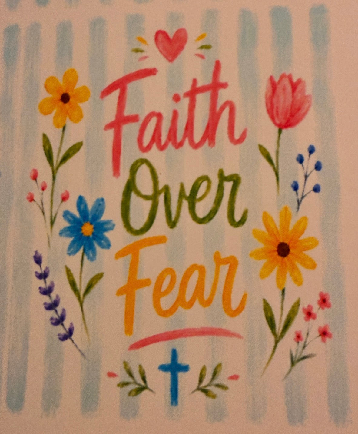 Faith over fear rectangle cardstock