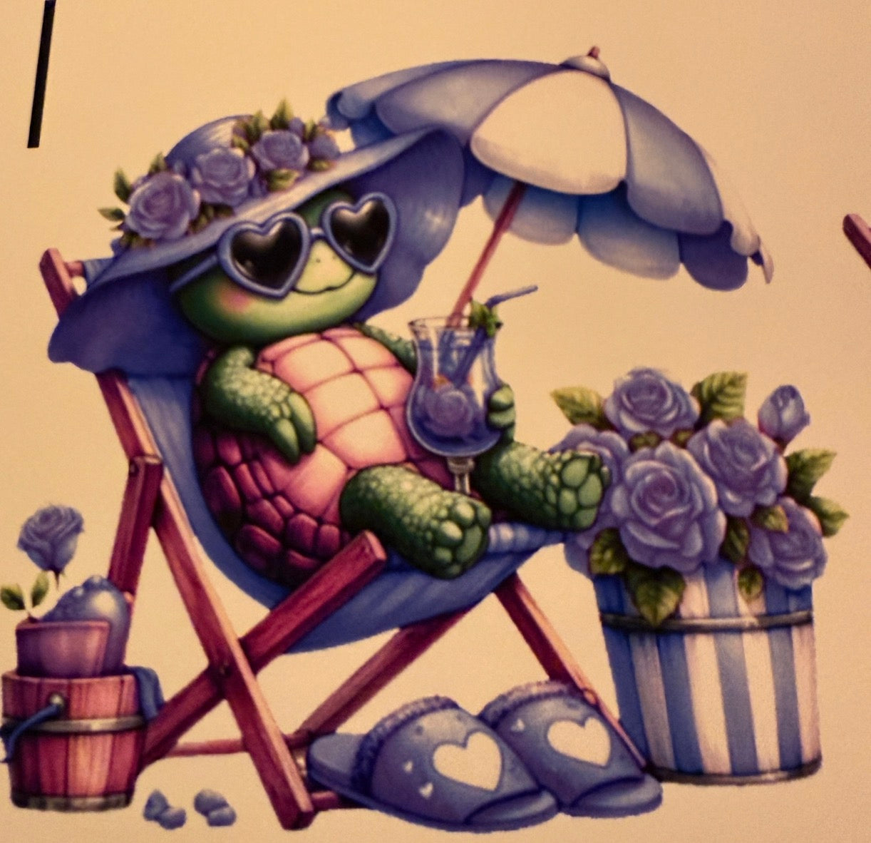Sunbathing turtle cardstock mold plus cardstock