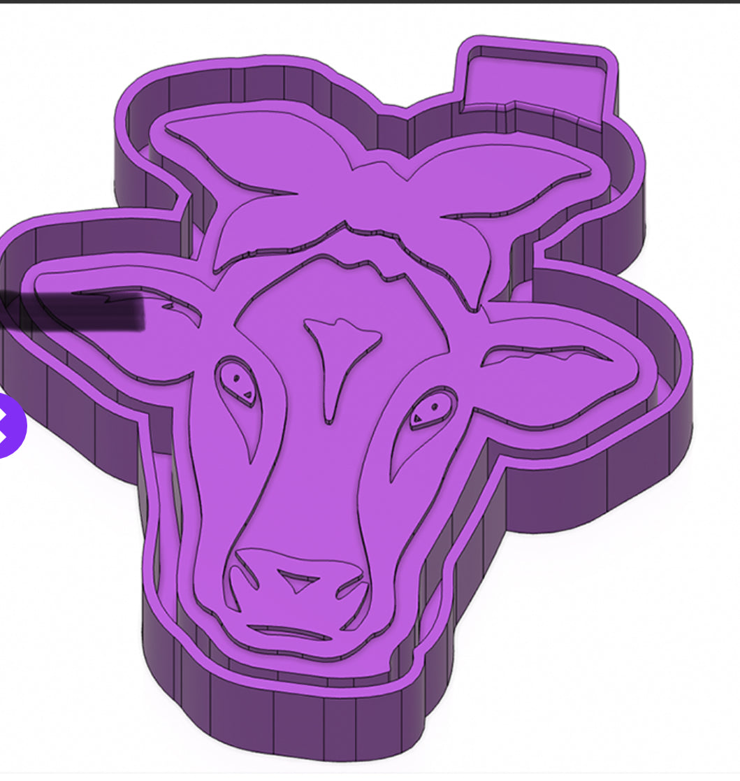 Cow head with headband freshie mold