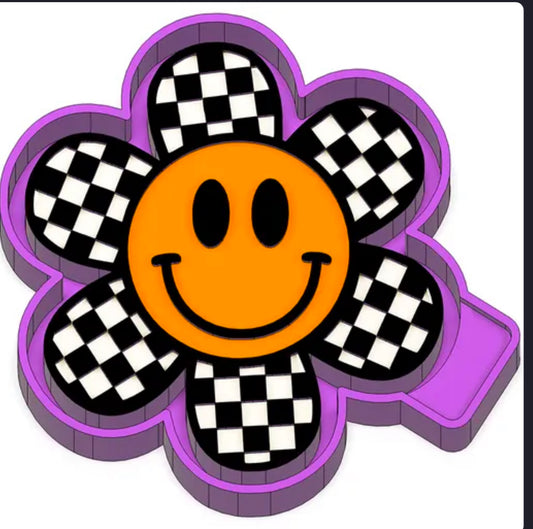 Checkered smiley face freshie mold