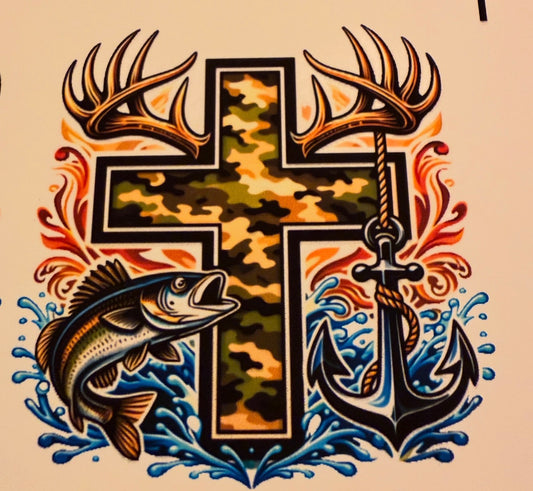 Camo hunting cross cardstock mold