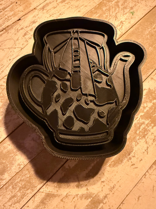 Cow print tea pot mold