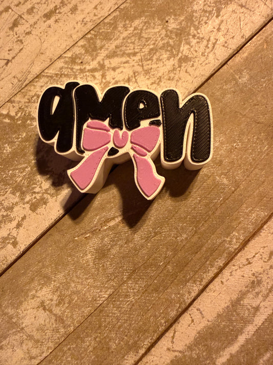Amen straw topper with purple bow