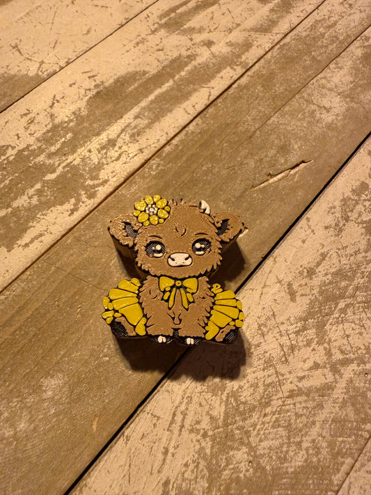 Ballerina cow straw topper