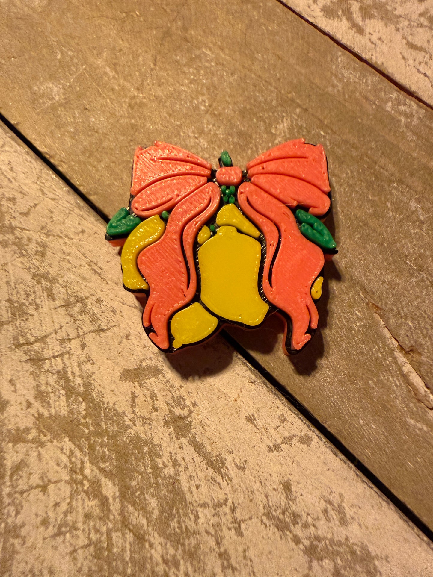 Lemons with bow 3d printed focal bead