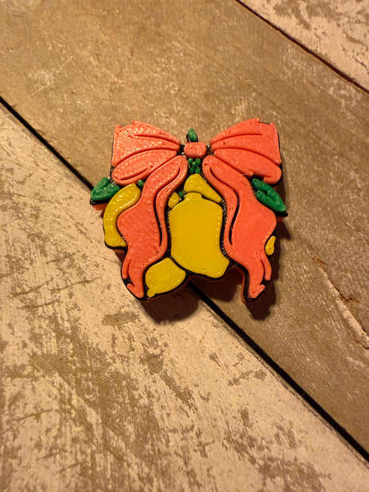 Lemons with bow 3d printed focal bead