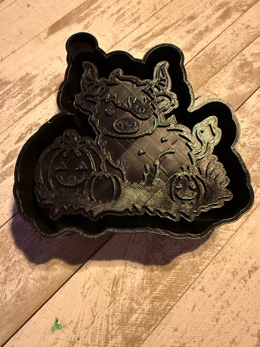 Halloween pumpkin cow freshie mold
