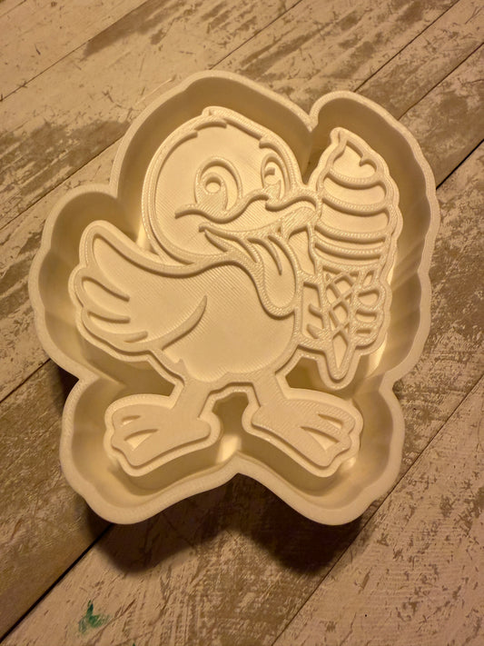 Duck with ice cream mold