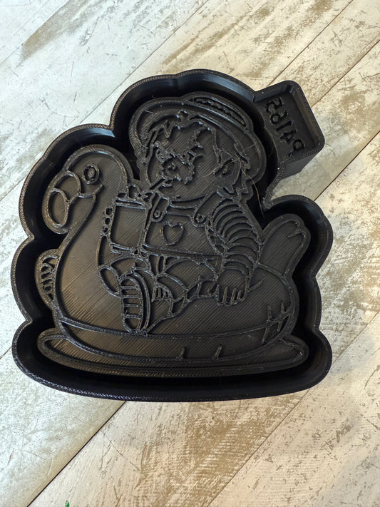 Chucky on flamingo float freshie mold
