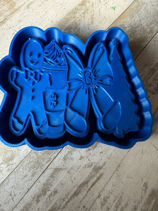 Gingerbread hot coco bow tree freshie mold