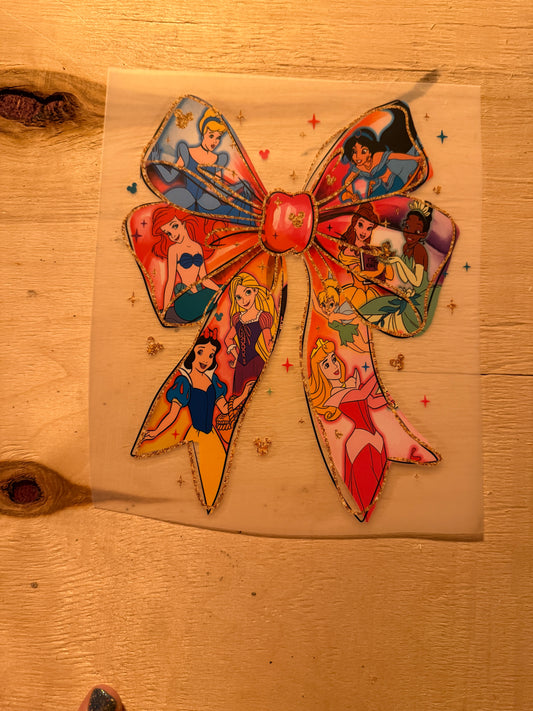 Beautiful princess ladies bow DTF transfer
