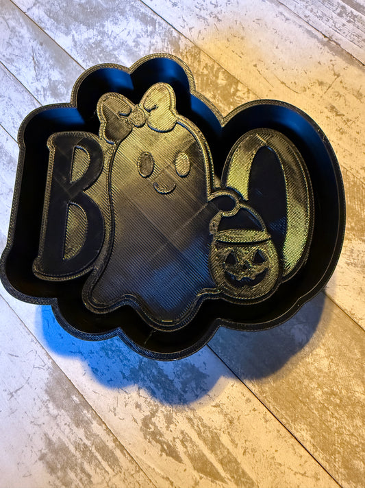 Boo with ghost silicone mold