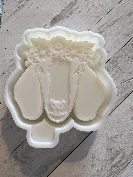 Goat with flowers large freshie mold