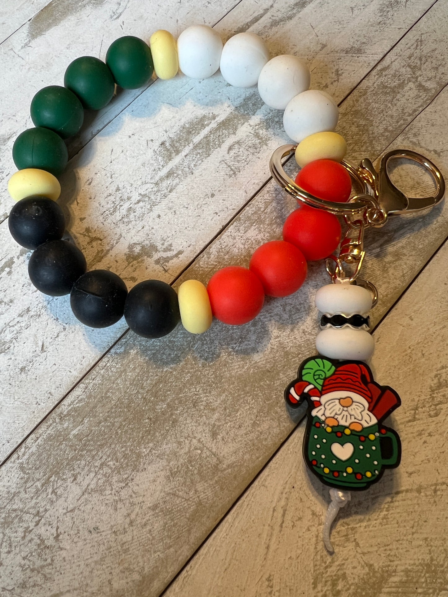 Christmas gnome coffee key chain