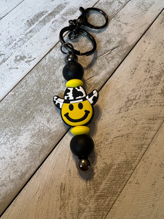 Smiley cowboy key chain